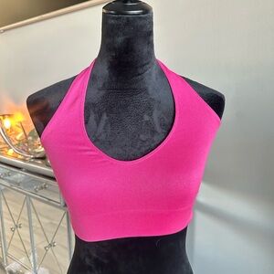 Urban Outfitters Fuchsia Ribbed Halter Bralette
